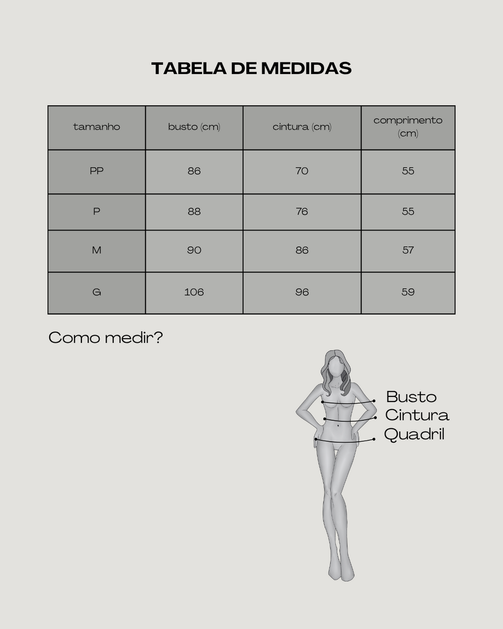 Tabela de medidas