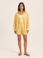 Conjunto Emilia Linho Bermuda Amarelo