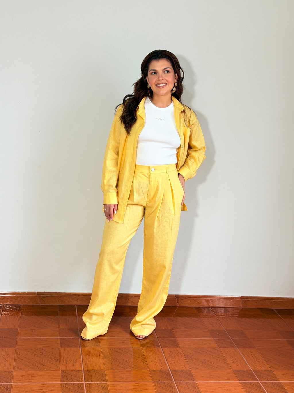 Camisa Linho Emília Amarela