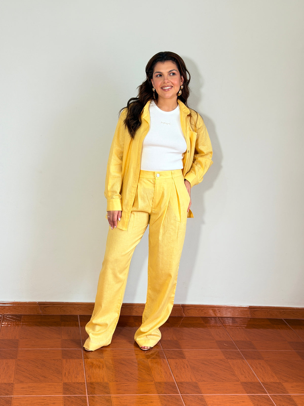 Camisa Linho Emília Amarela