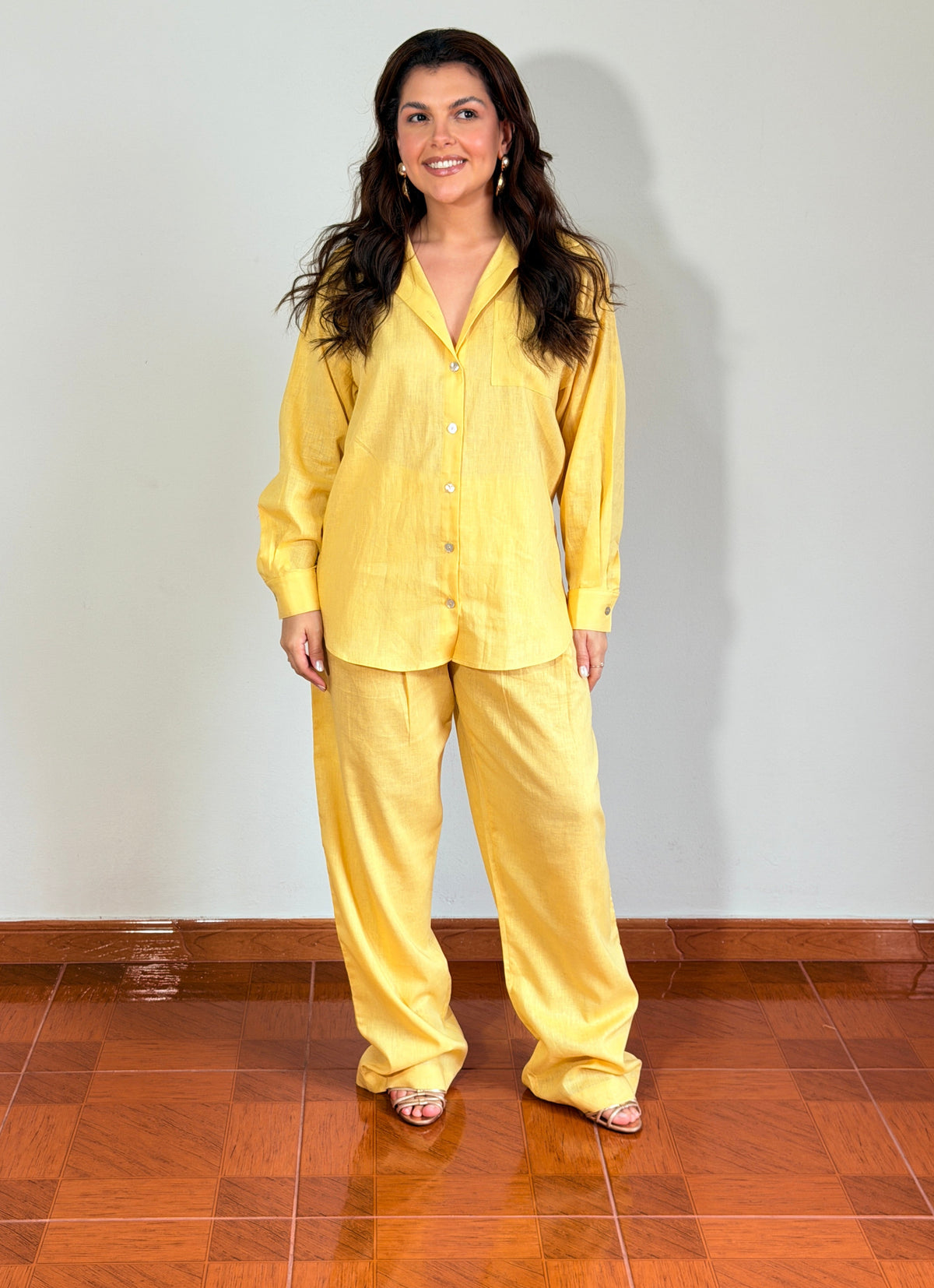 Camisa Linho Emília Amarela
